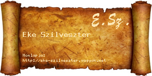 Eke Szilveszter névjegykártya